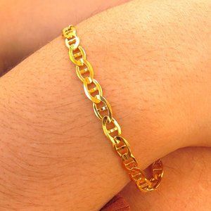 Solid 14kt gold curb, anchor chain | Gold Motel